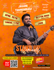 Jagane Thandhiram – Tamil Standup Comedy show Raleigh