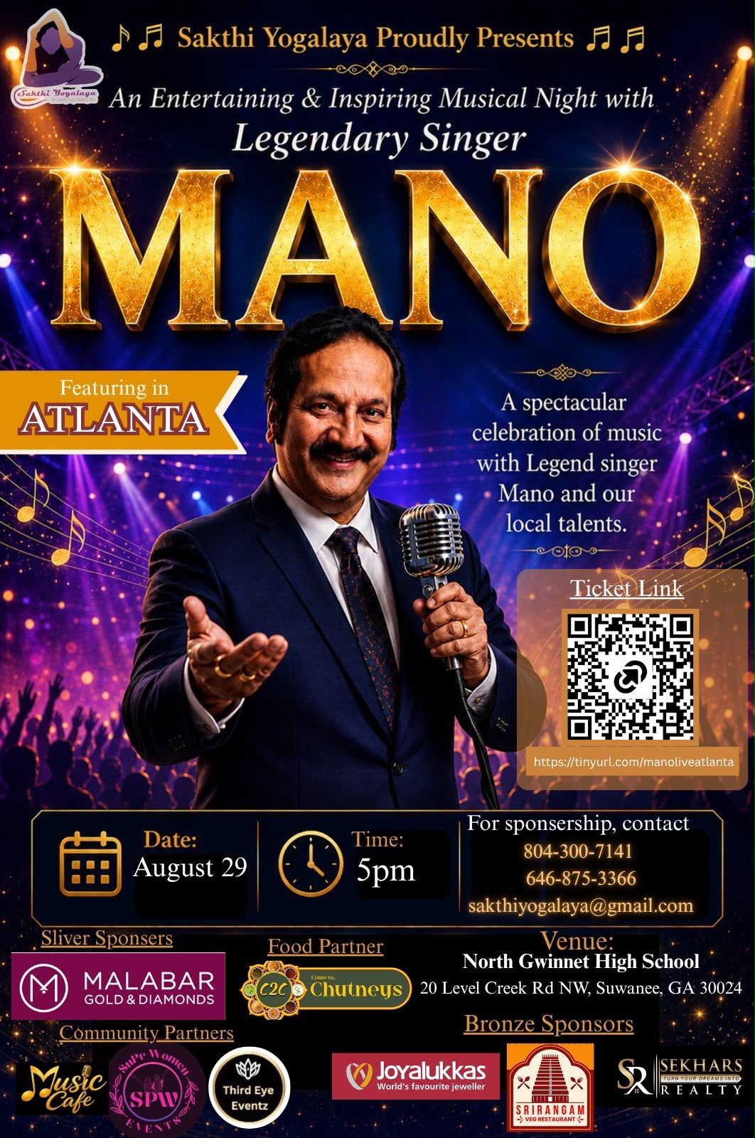 Musical Night with Legend Singer Mano - Atlanta - Eventifyus